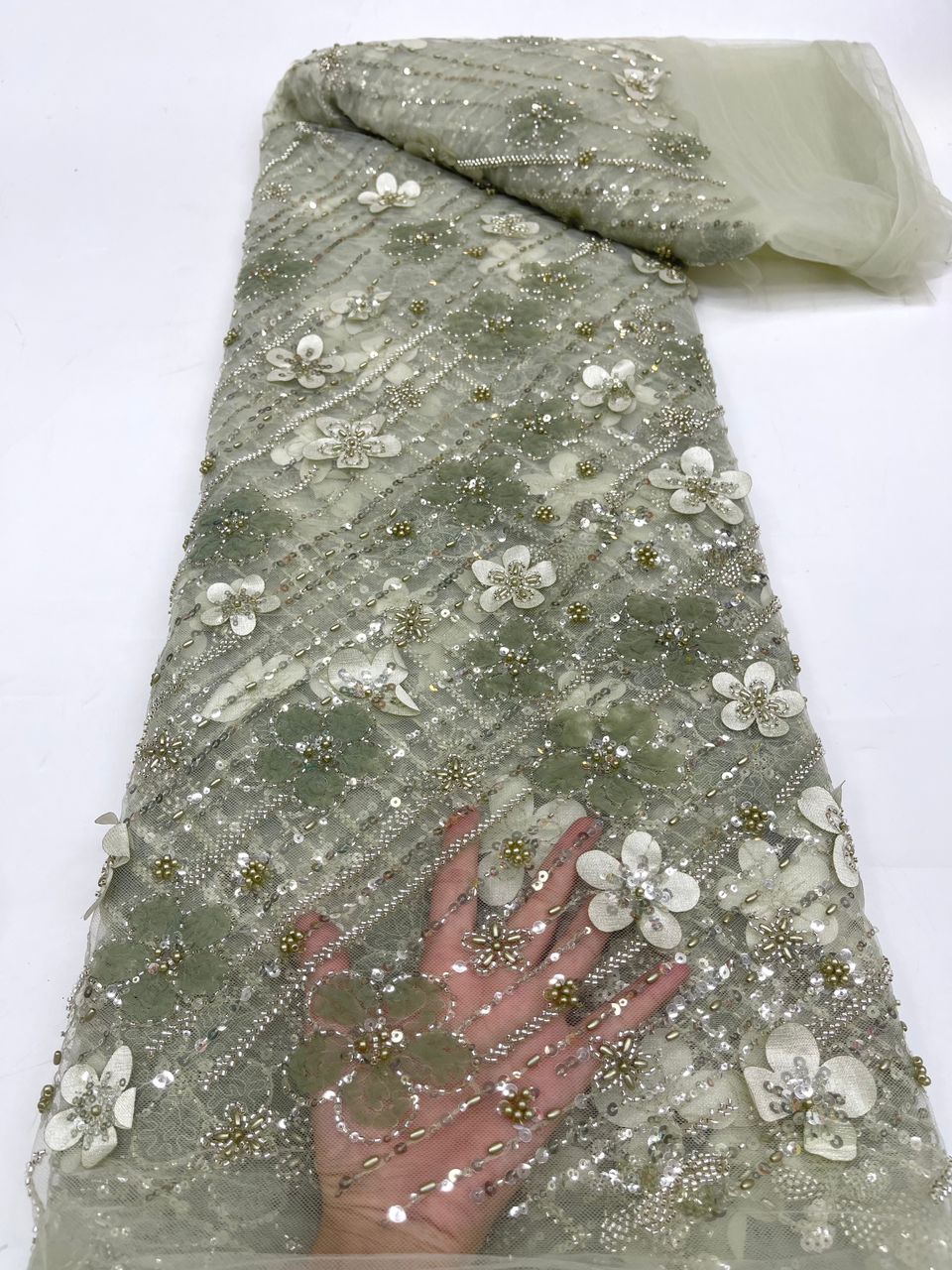 Torrielle Beaded 3D Luxury Fabric - More Colors
