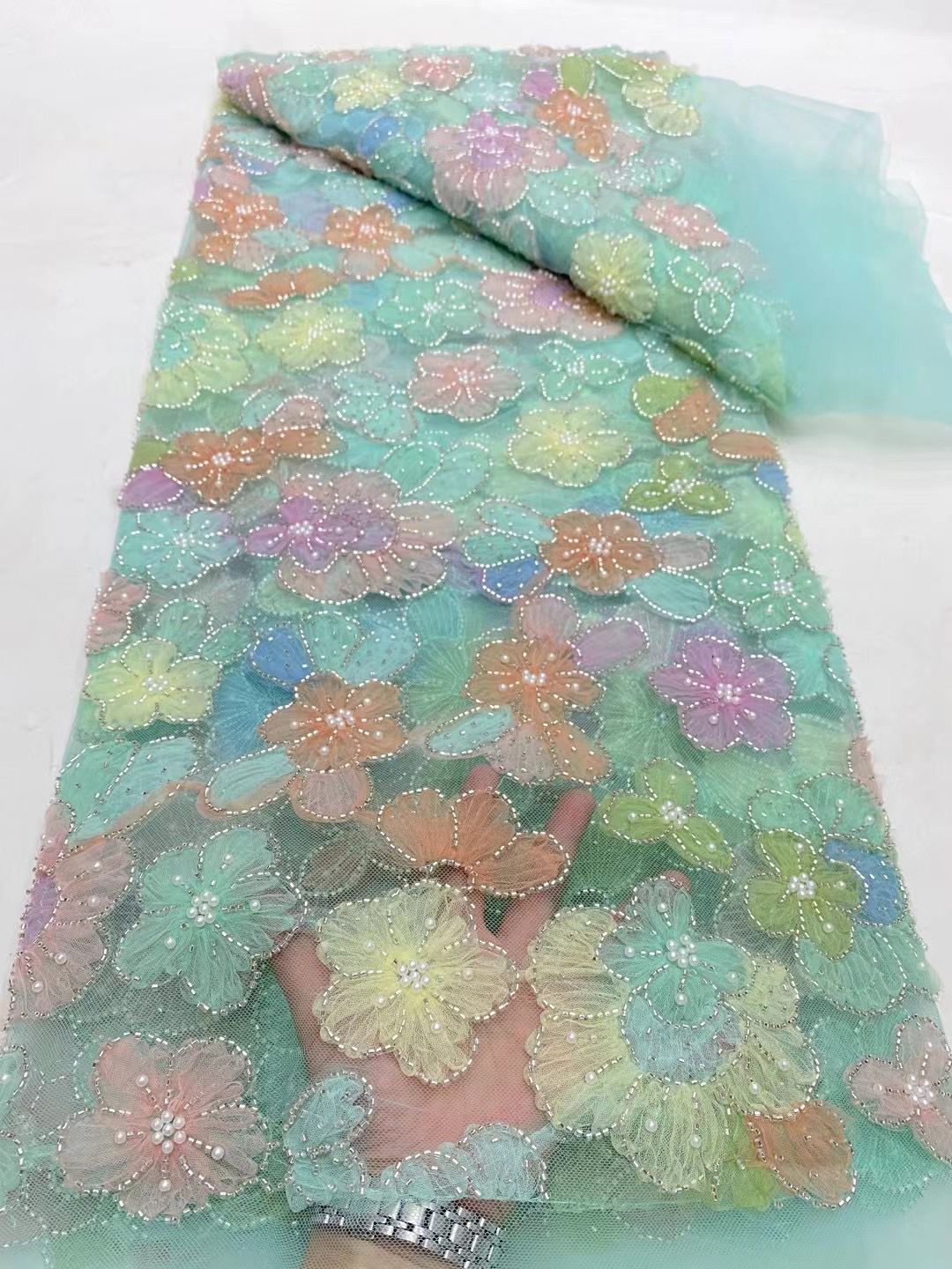 Uelle High Quality Beaded Fabric