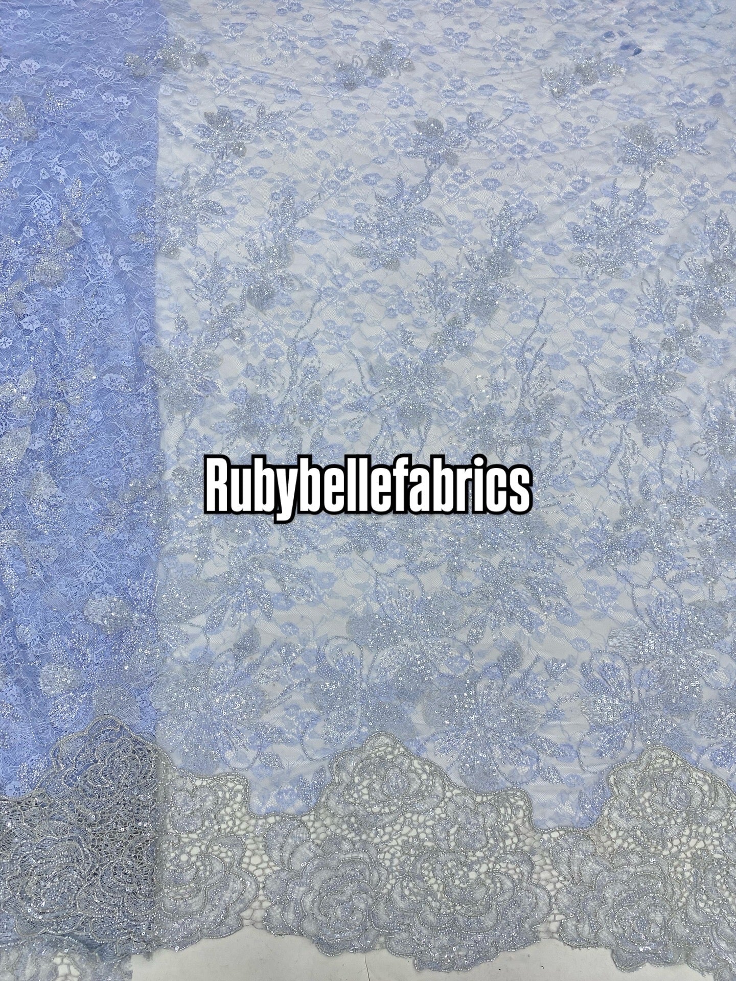 Etton Beaded Scallop Egde Lace Fabric