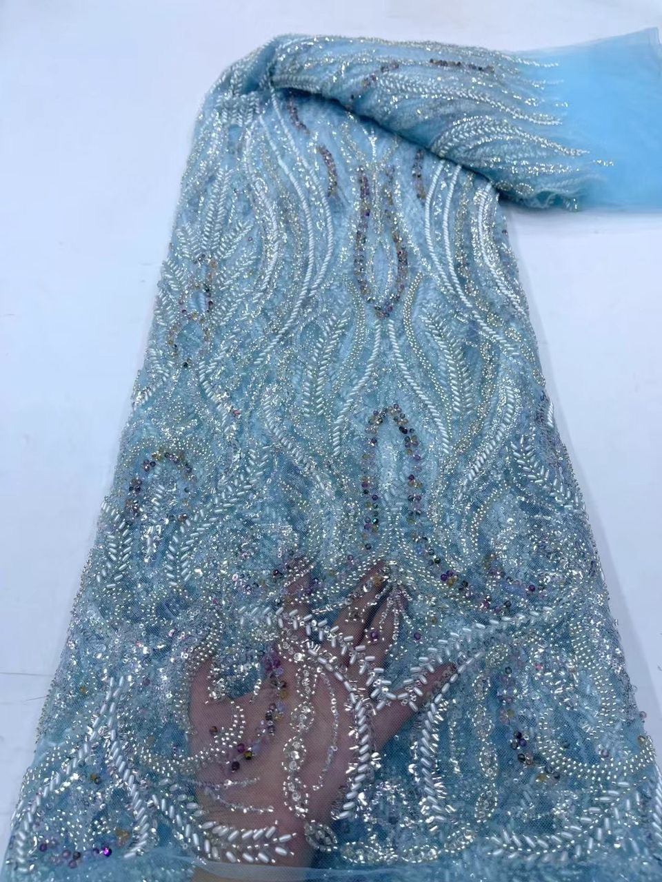 Heddar Hand Beaded Fabric