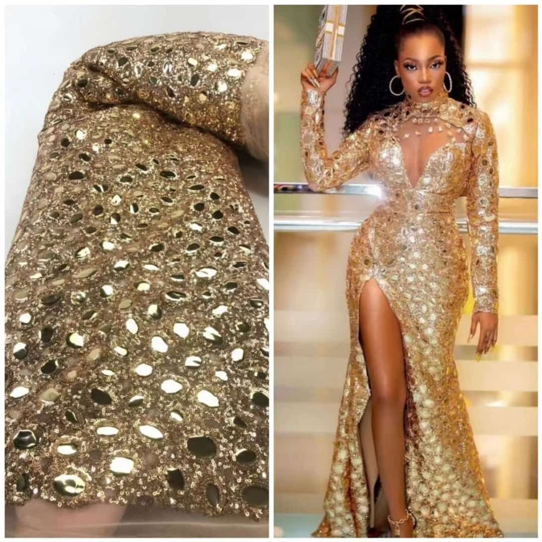 Tela brillante metálica Glam 3D - Más colores