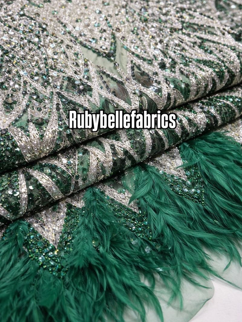 Regal Feather Sequin Fabric