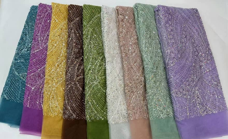Emporia Beaded Luxury Fabric - More Colors