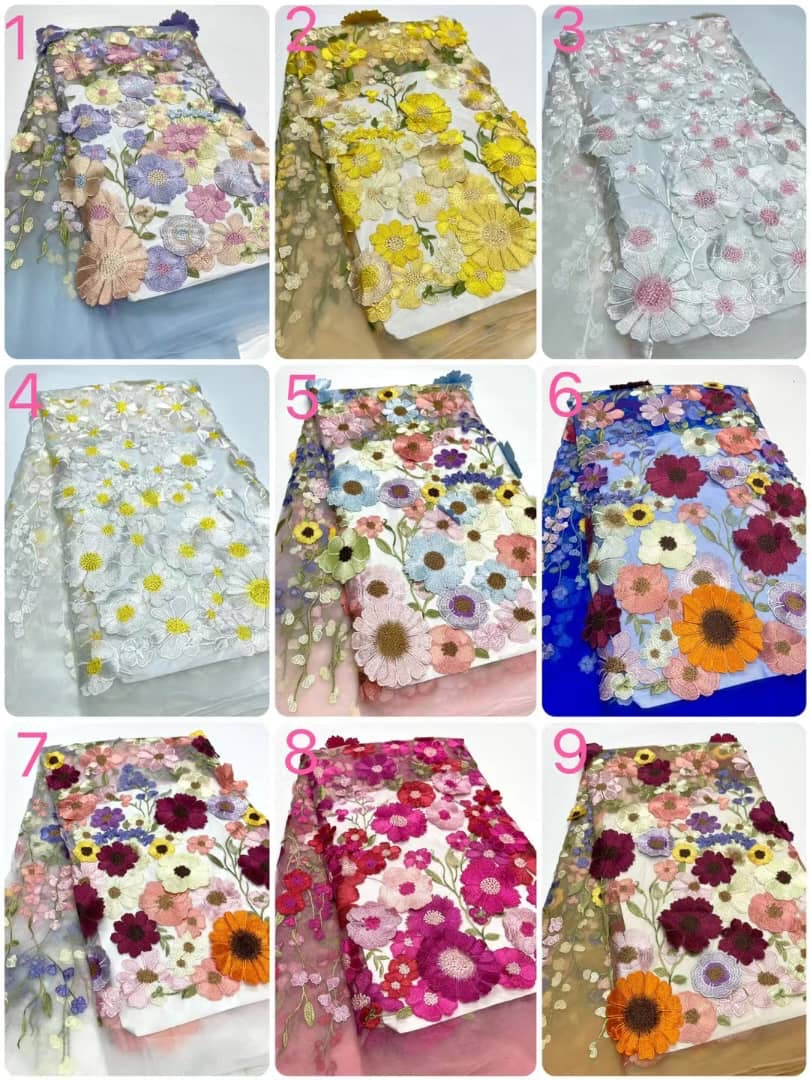 Tela 3D de pétalos florales - Más colores