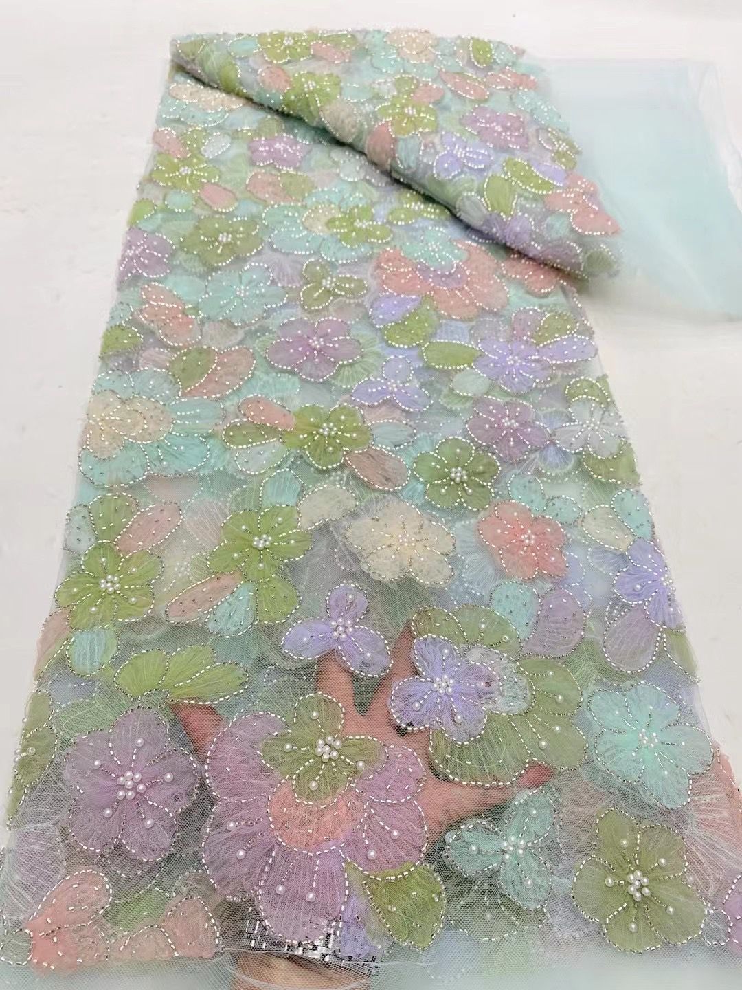 Uelle High Quality Beaded Fabric