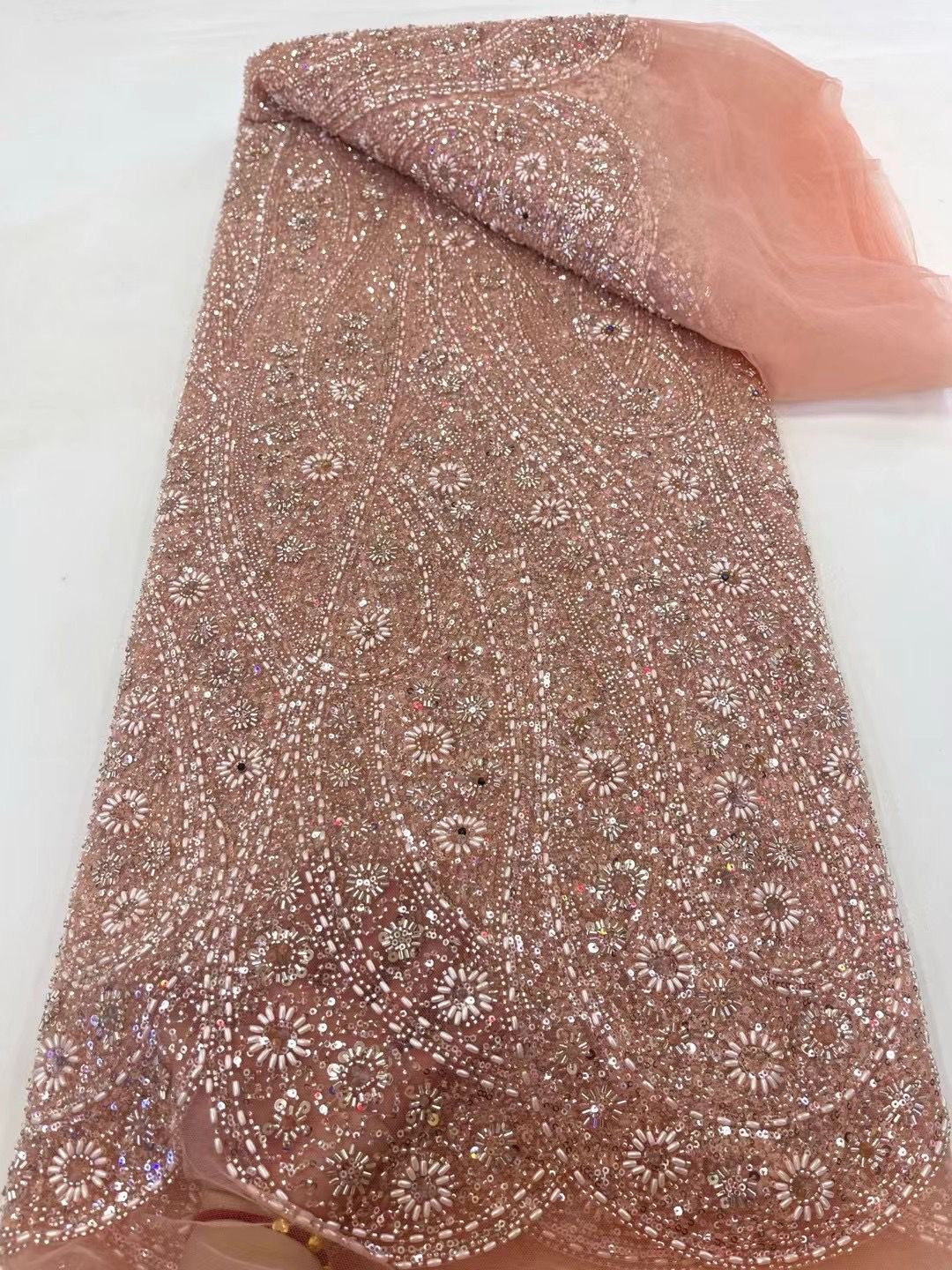 Aulua Luxury Beaded Fabric - More Color