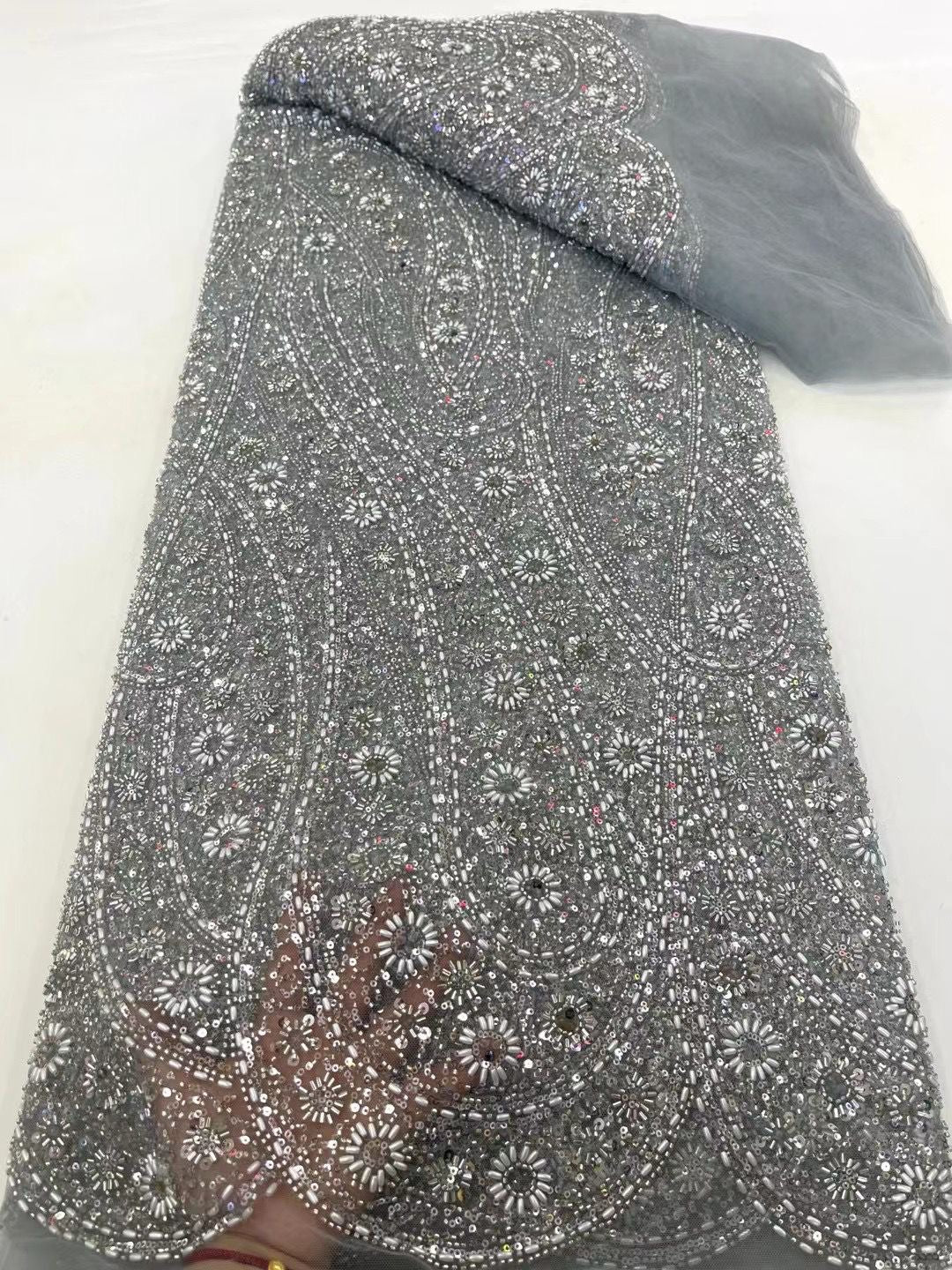 Aulua Luxury Beaded Fabric - More Color
