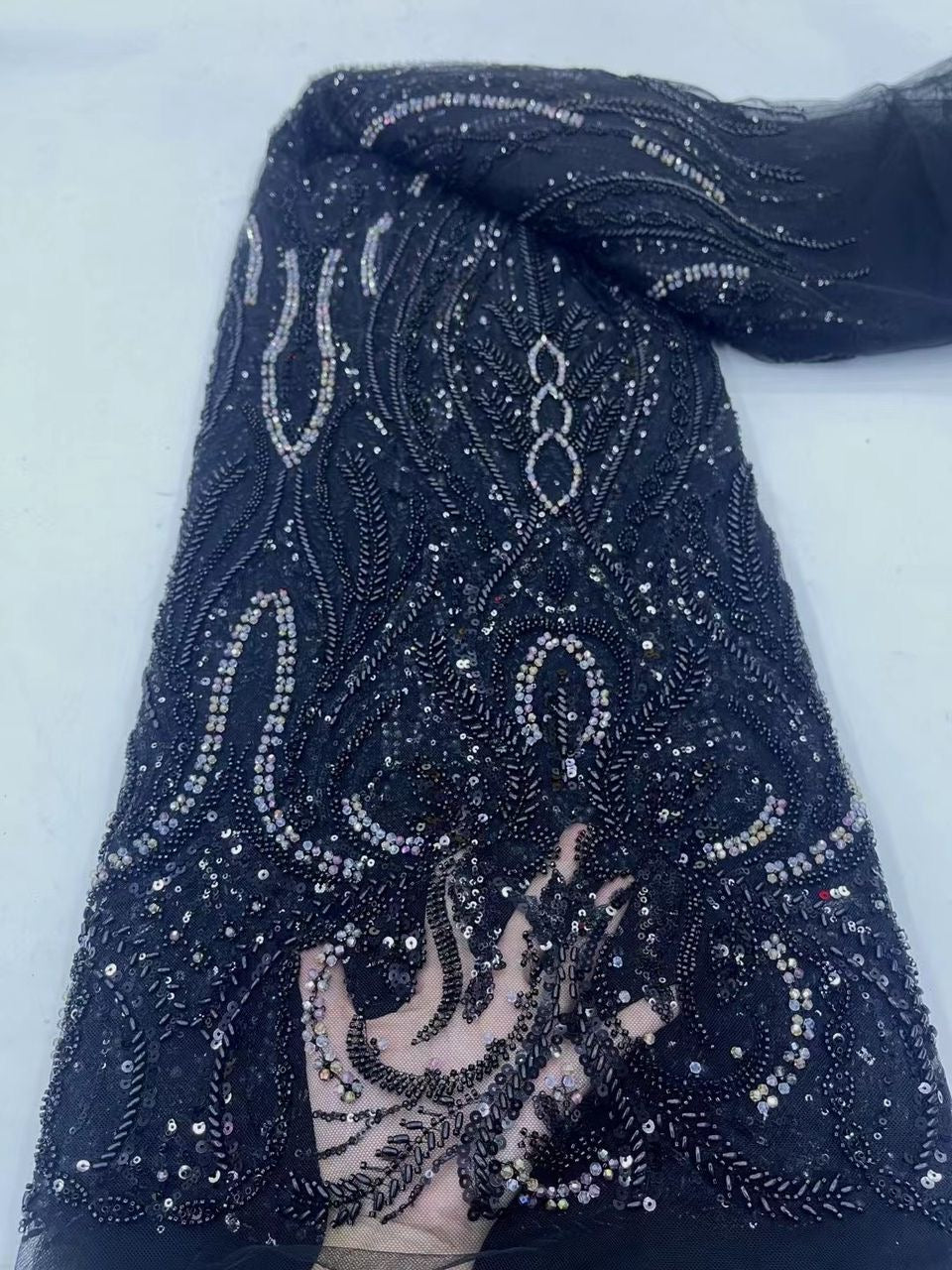 Heddar Hand Beaded Fabric