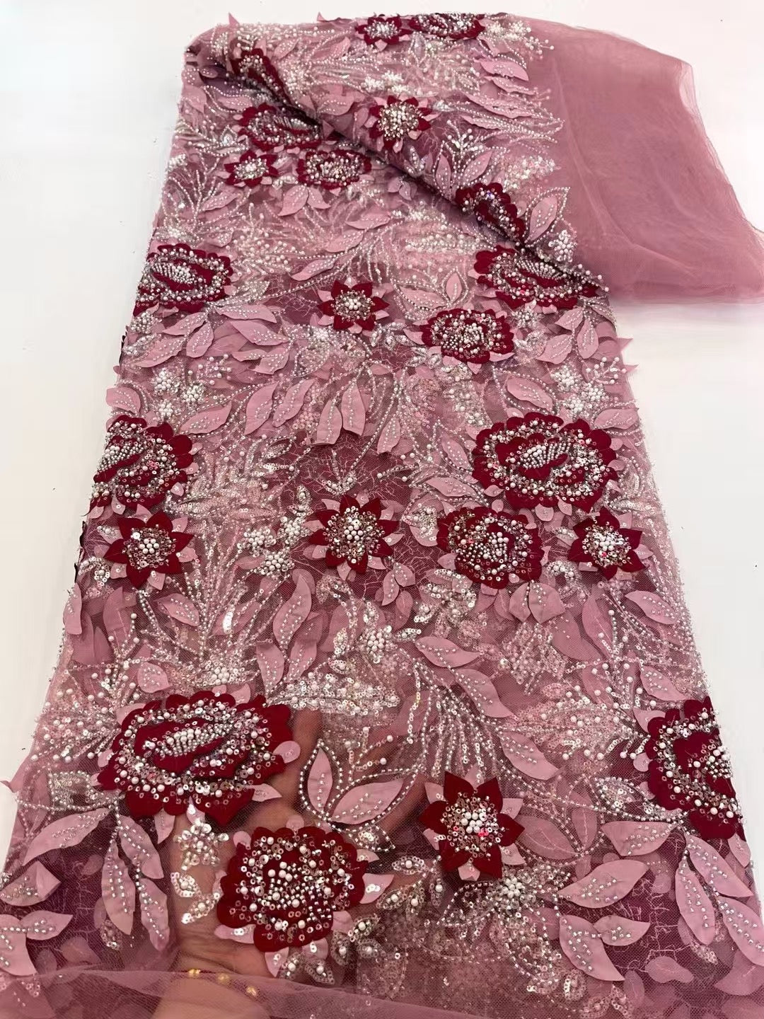 Rille 3D Beaded Fabric - More Colors