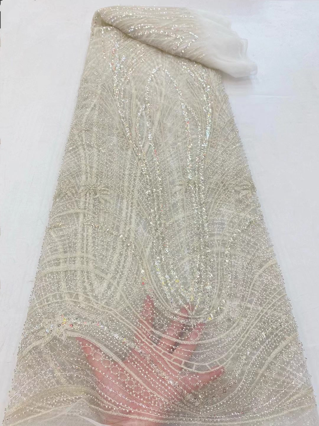Arning Beaded Lace Fabric