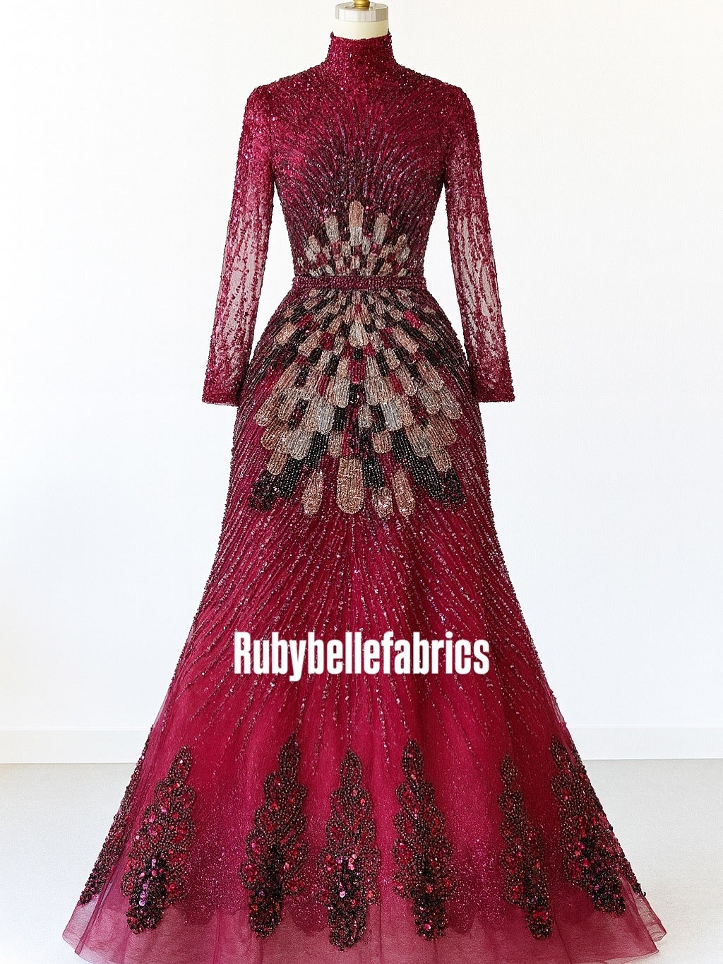 Luxury Geometric Deco Sequin Beaded Lace Fabric