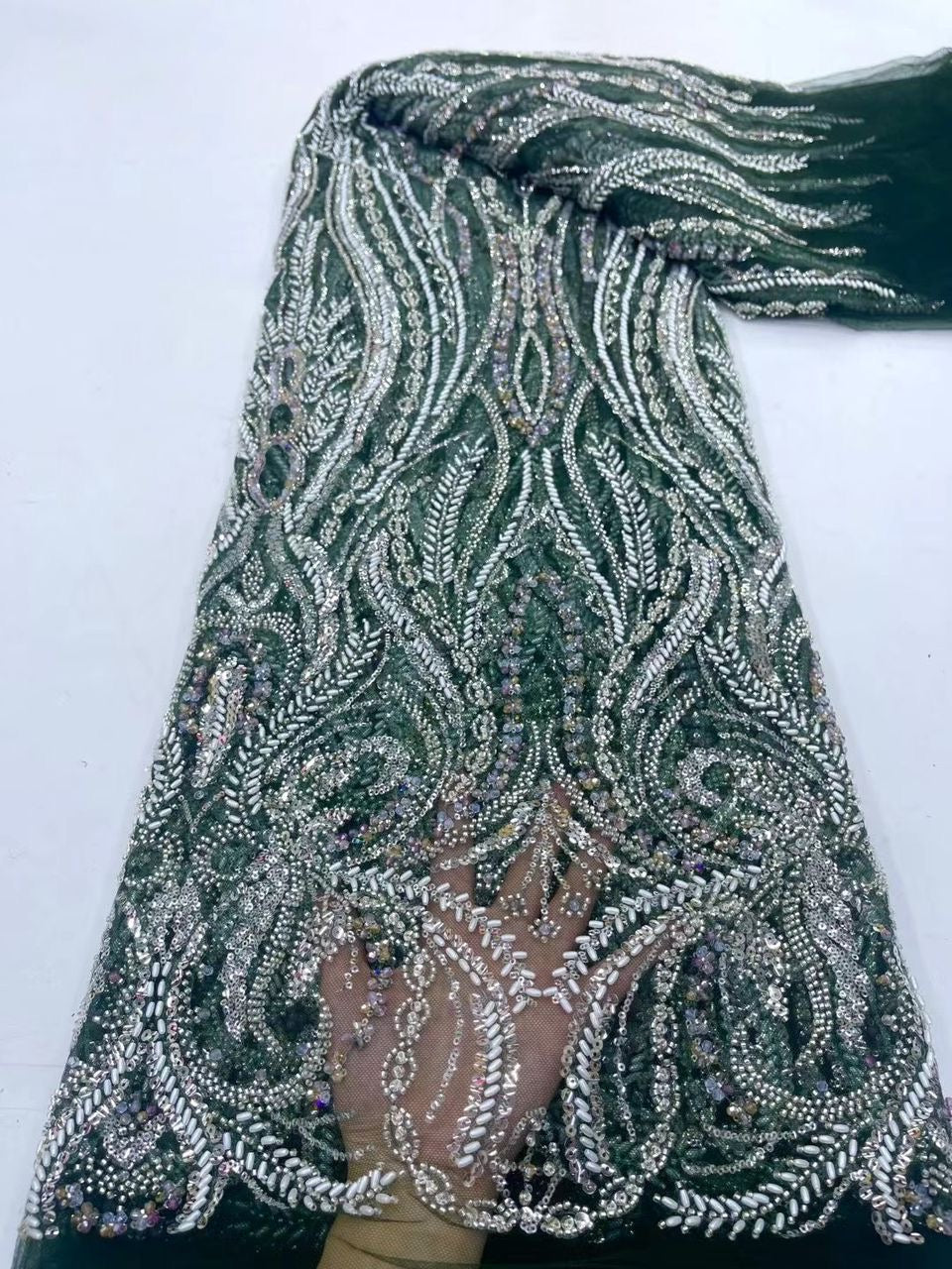 Heddar Hand Beaded Fabric