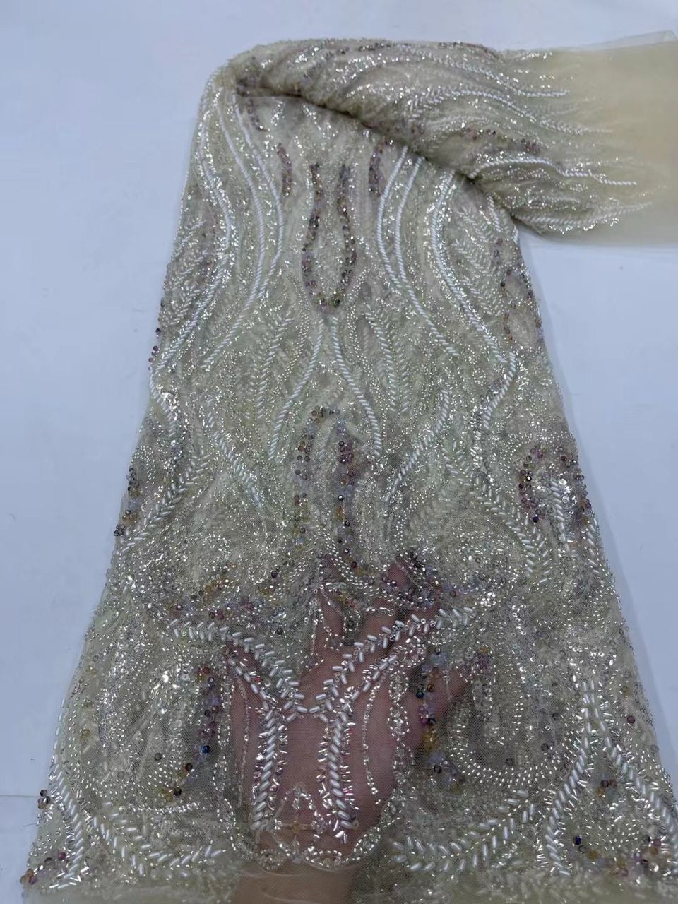Heddar Hand Beaded Fabric