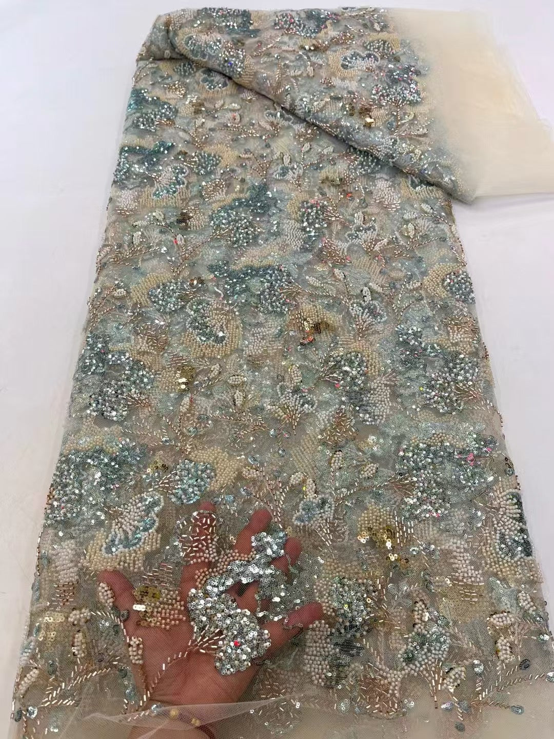Erve Beaded Sequin Luxury Handmade Fabric