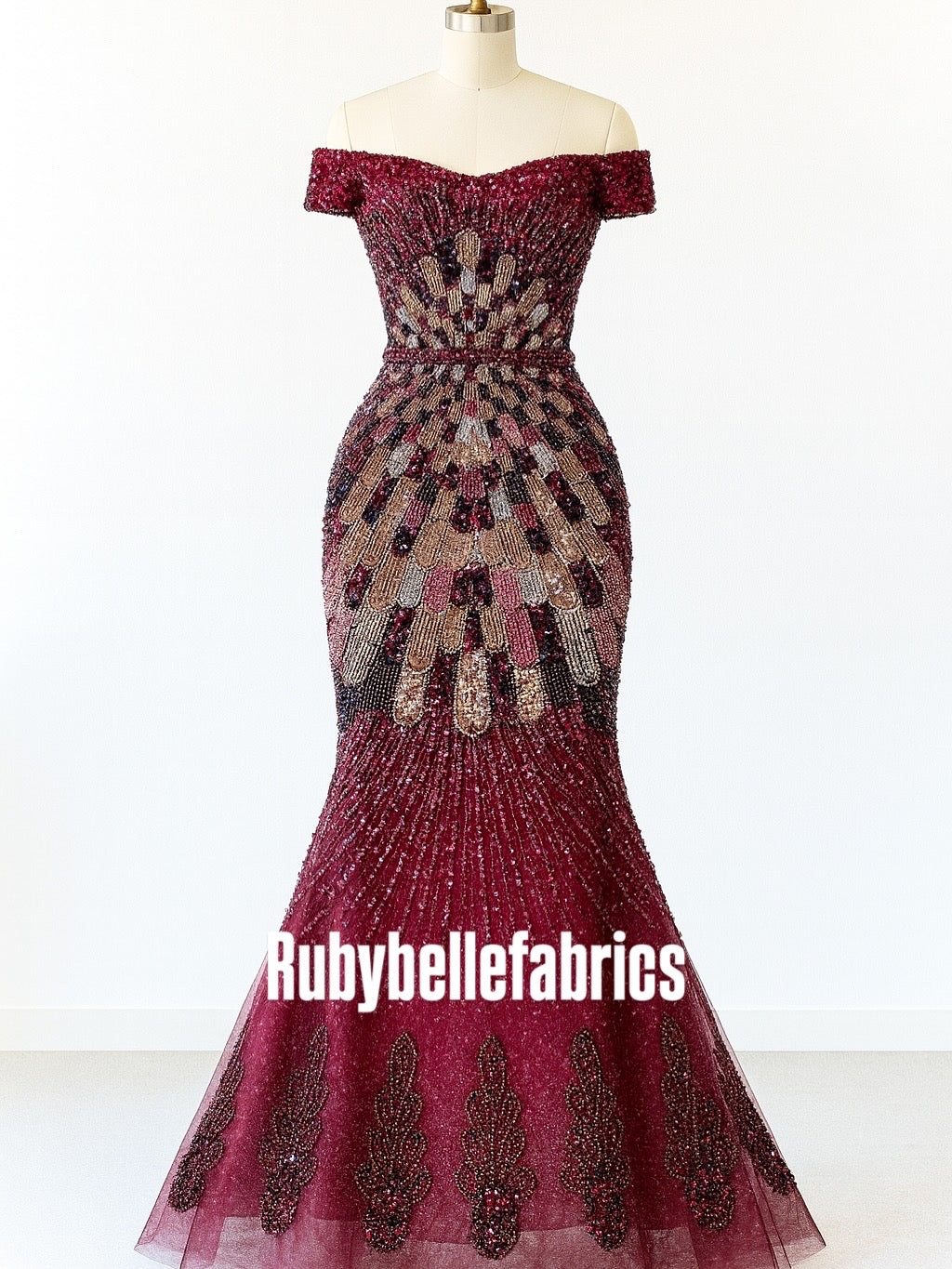 Luxury Geometric Deco Sequin Beaded Lace Fabric