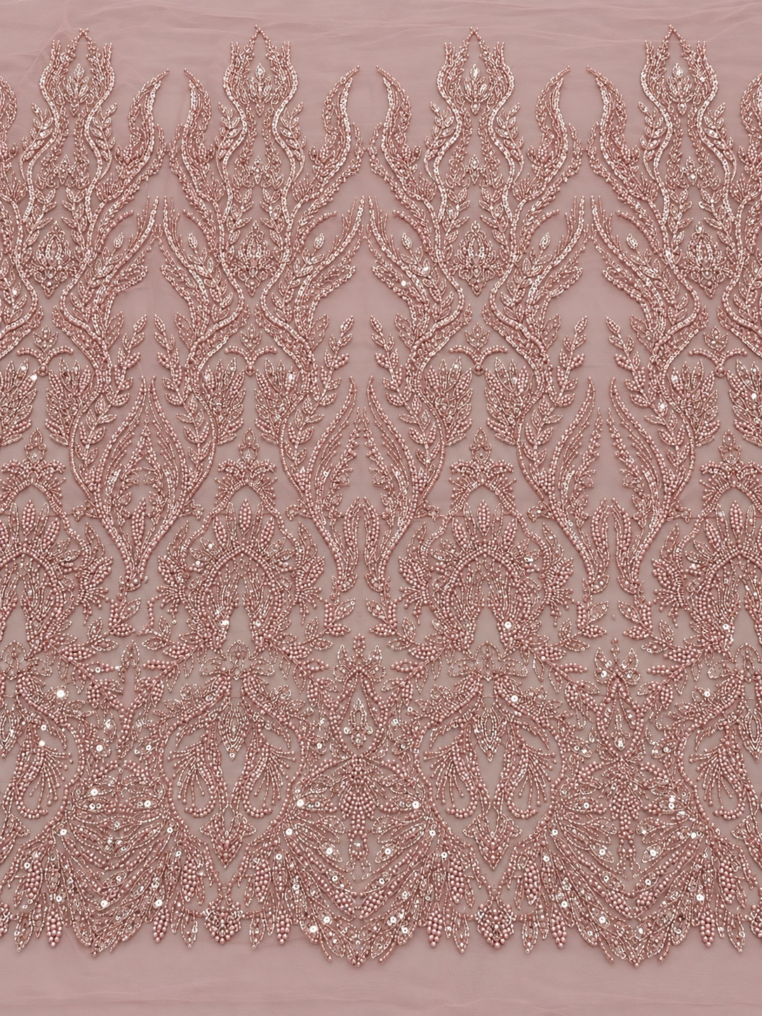 Hua Luxury Beaded Fabric - Blush Pink