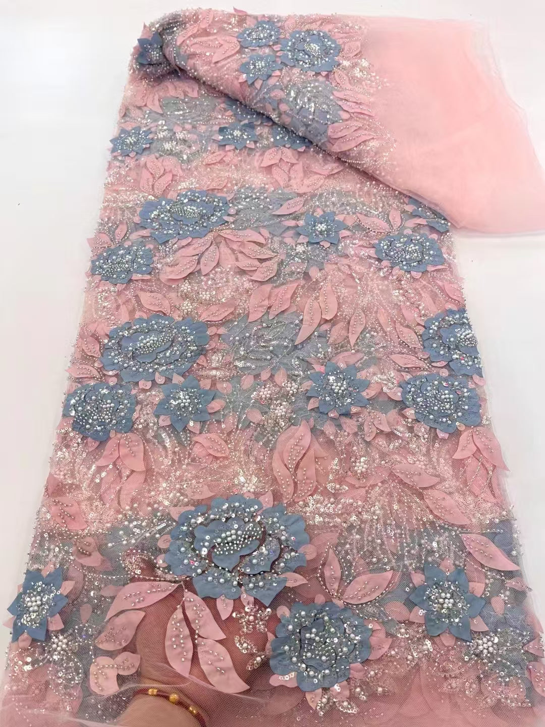 Rille 3D Beaded Fabric - More Colors