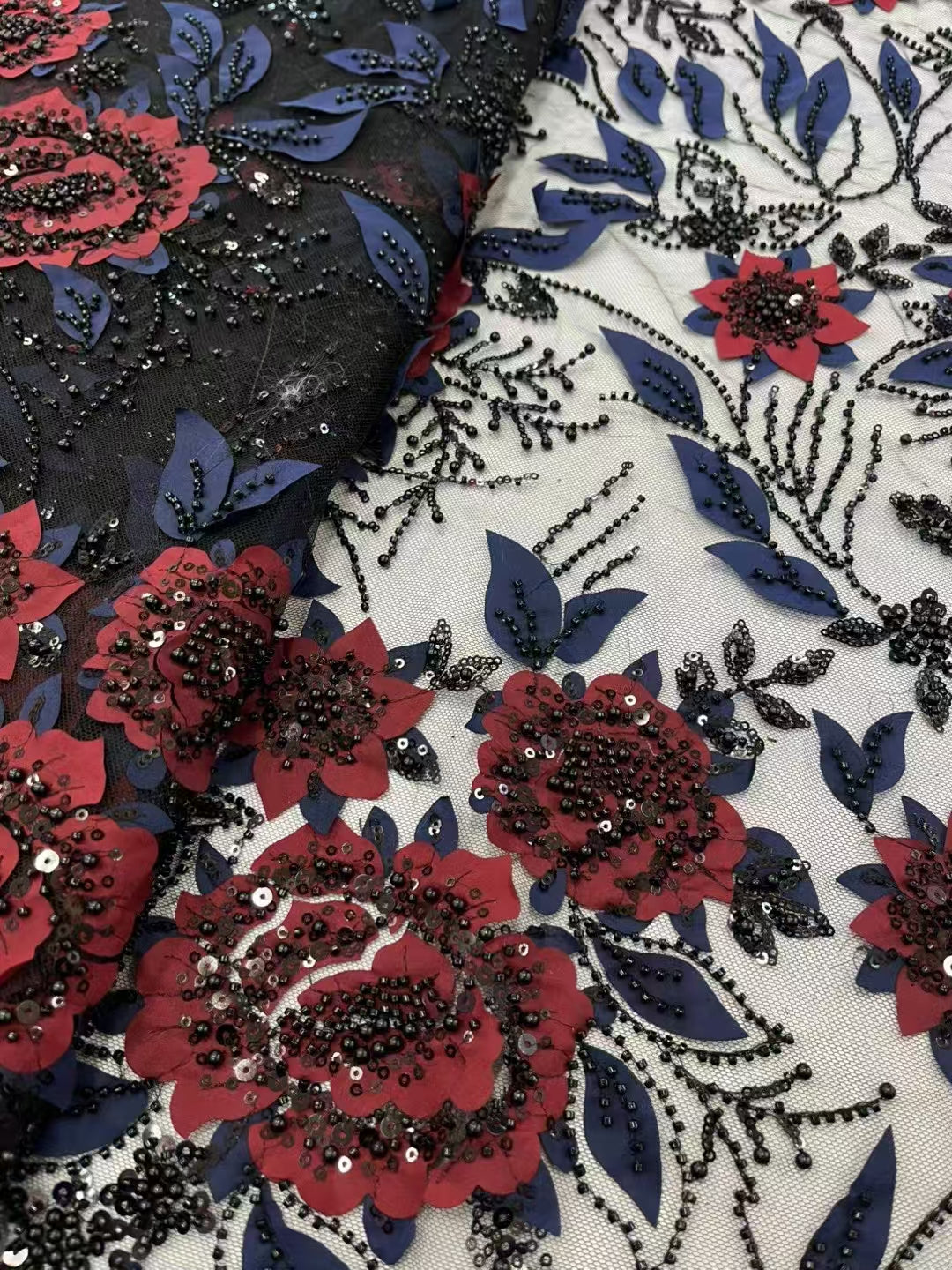 Rille 3D Beaded Fabric - More Colors