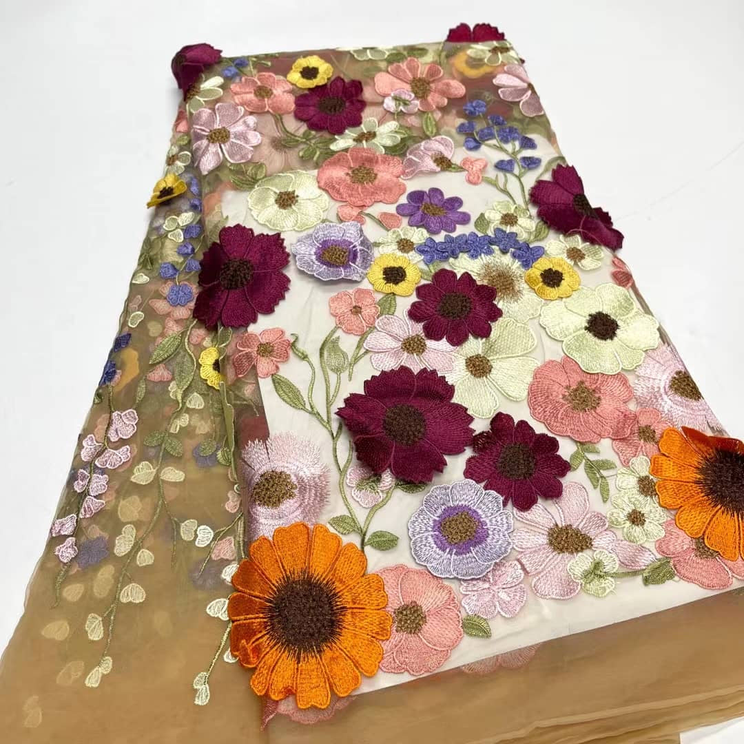 Tela 3D de pétalos florales - Más colores