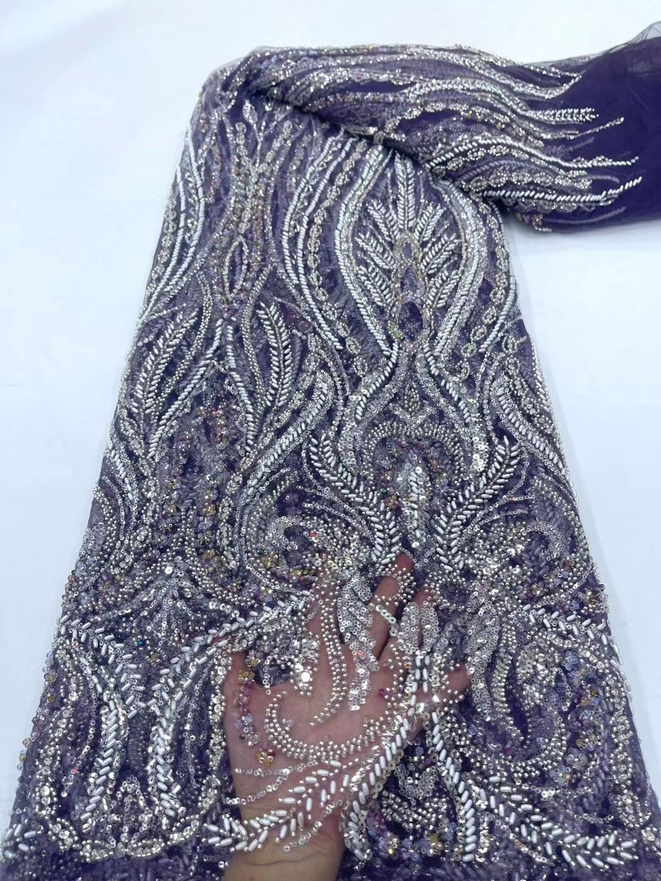 Heddar Hand Beaded Fabric