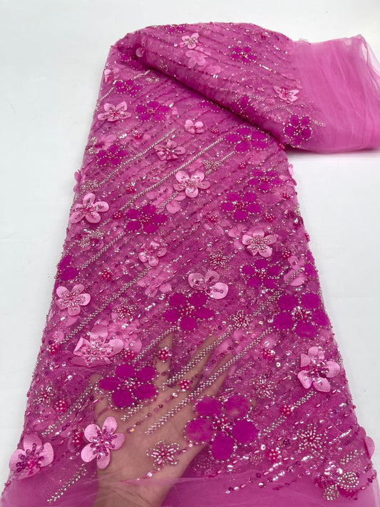 Torrielle Beaded 3D Luxury Fabric - More Colors