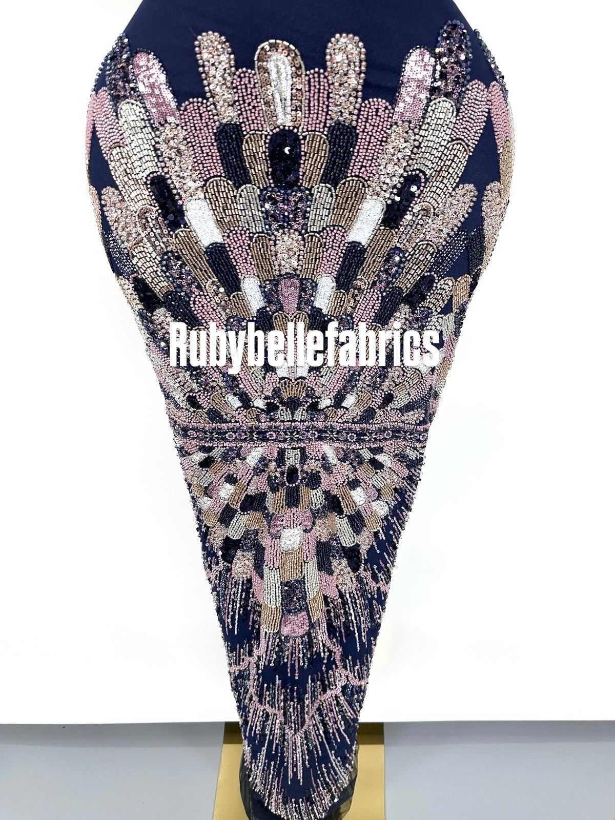 Luxury Geometric Deco Sequin Beaded Lace Fabric