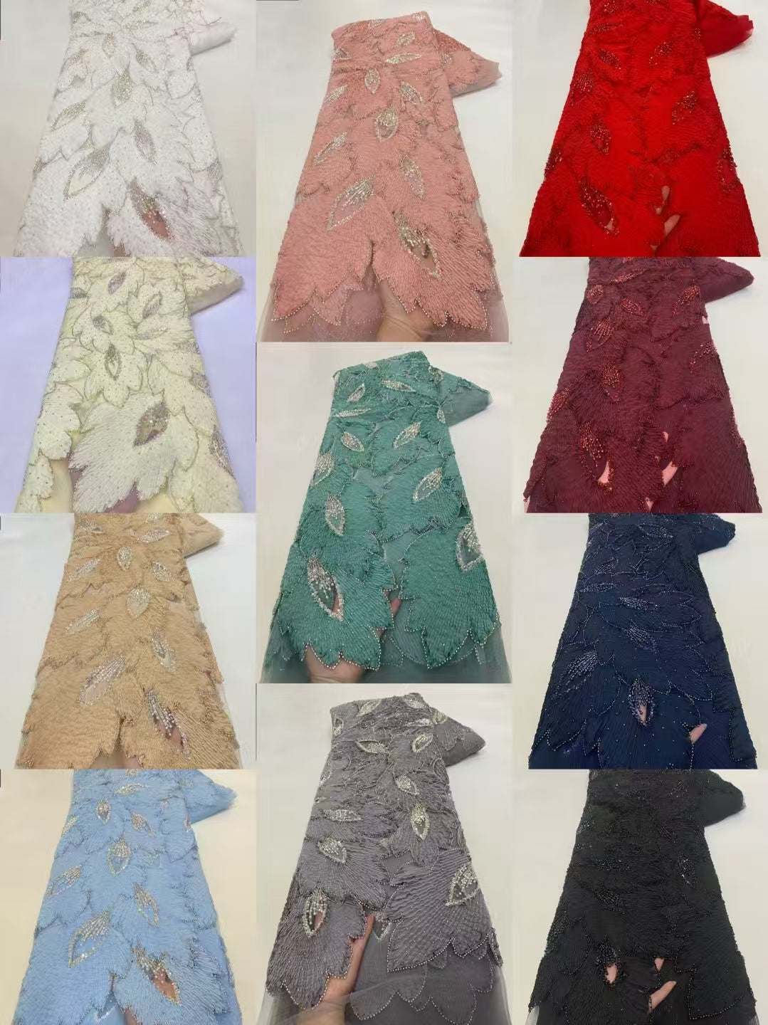 Obert High Quality Beaded Fabric - More Colors