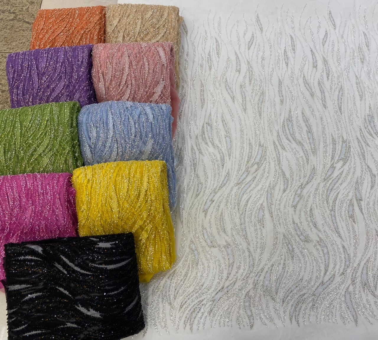 Tela de lujo con cuentas Saluxe - Más colores