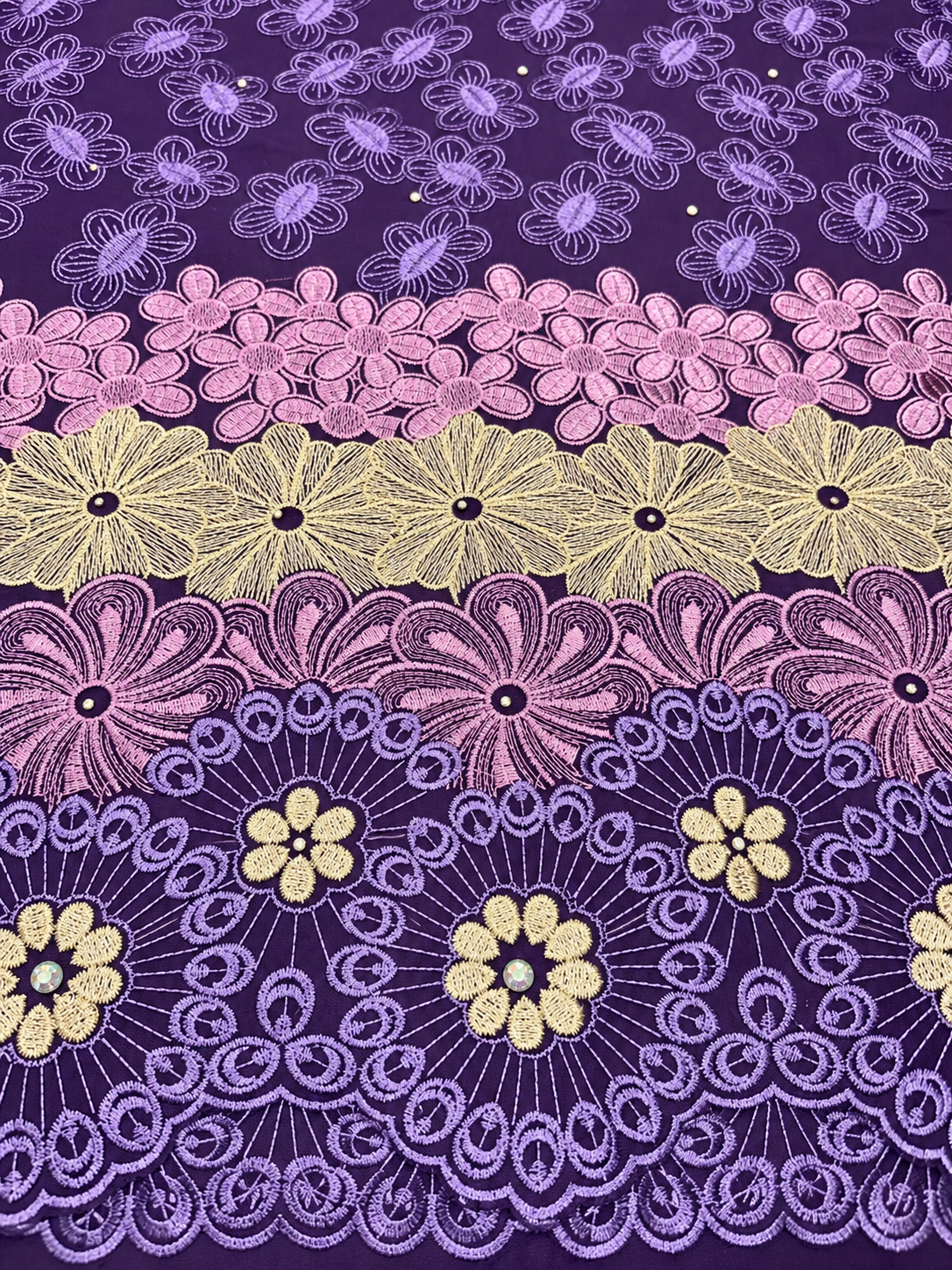 Nnoites Voile Lace - Purple/Gold