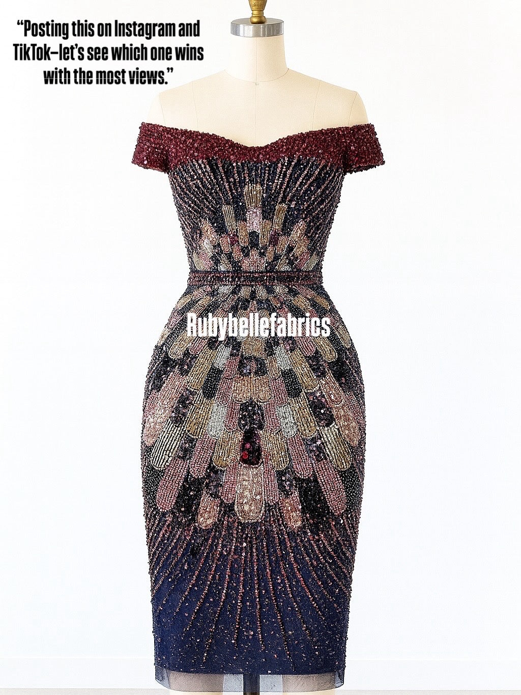 Luxury Geometric Deco Sequin Beaded Lace Fabric