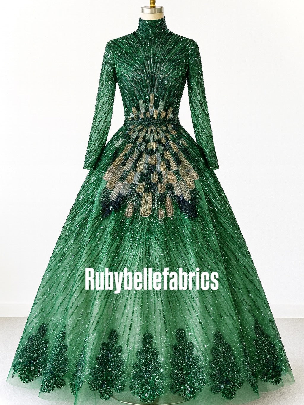 Luxury Geometric Deco Sequin Beaded Lace Fabric