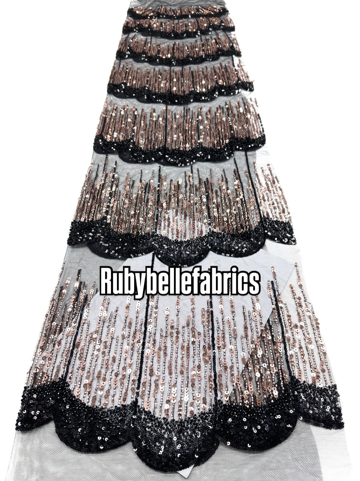 Figule Luxury Scallop Beaded Fabric