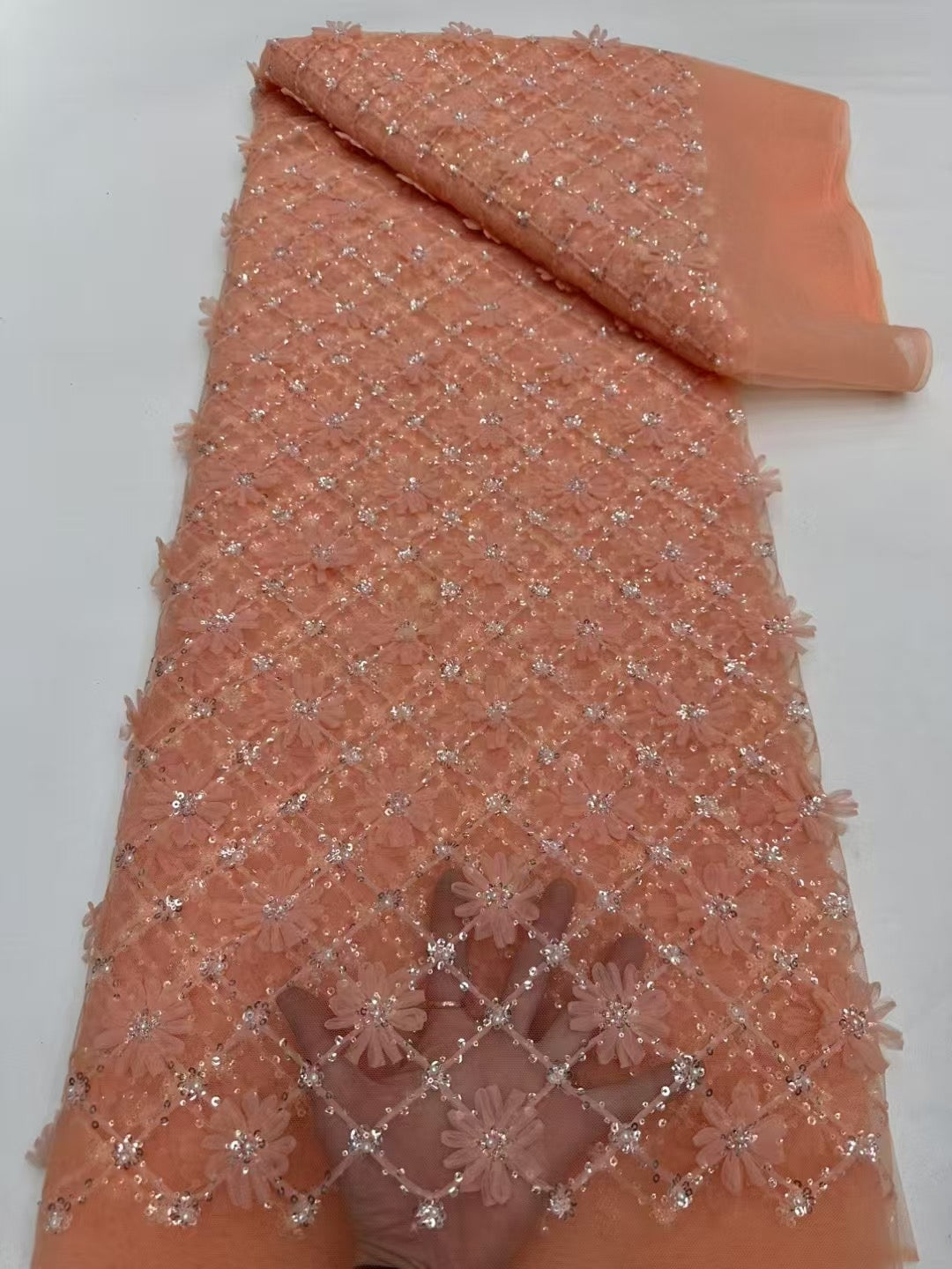 Ofton 3D Beaded Fabric - More Colors