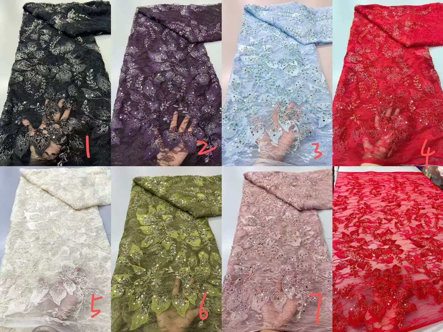 Rysan Beaded Petal Luxury Fabric