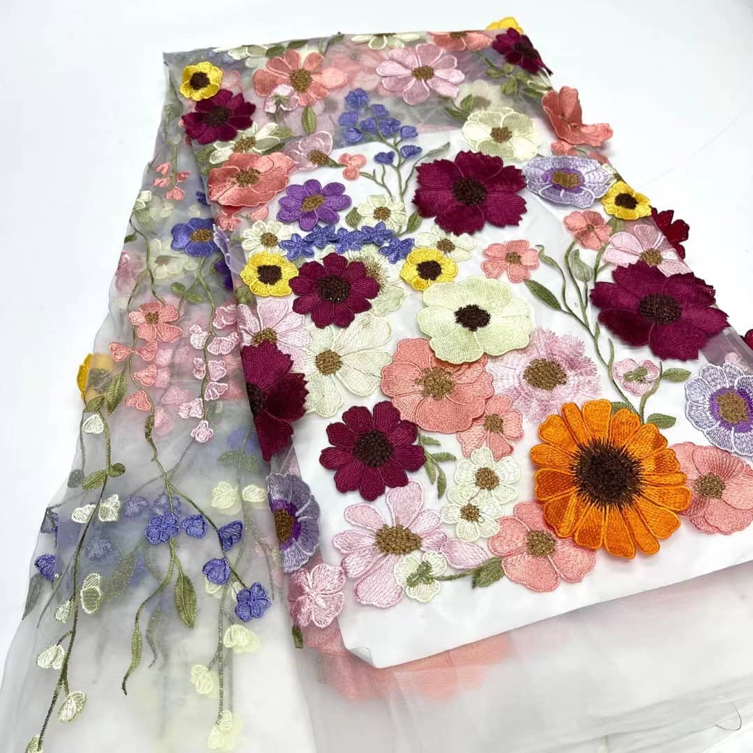 Tela 3D de pétalos florales - Más colores