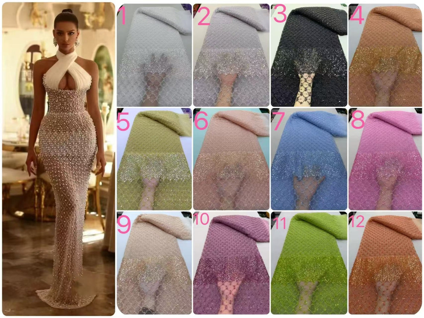 Maxon Beaded Fabric - More Colors