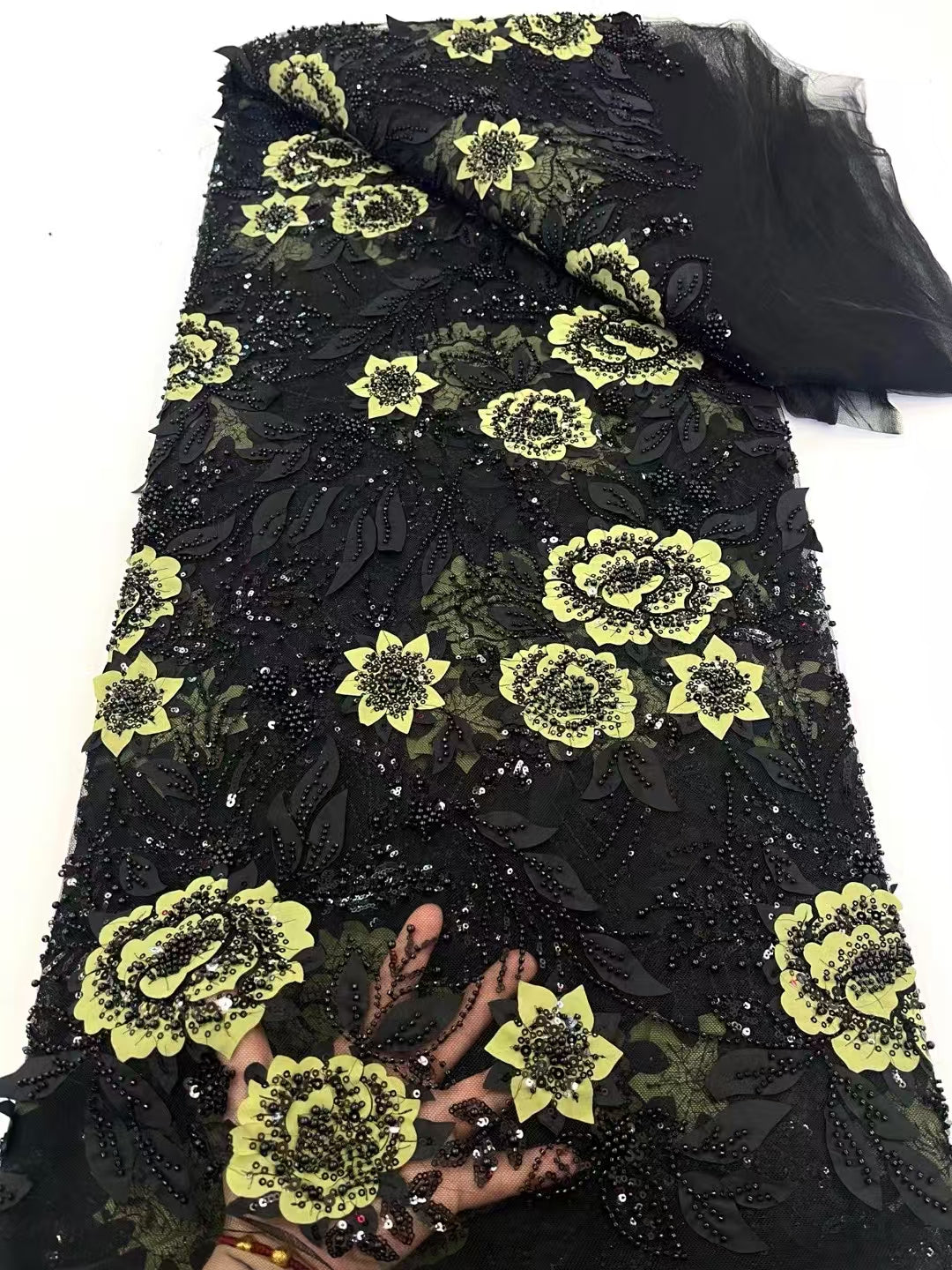 Rille 3D Beaded Fabric - More Colors