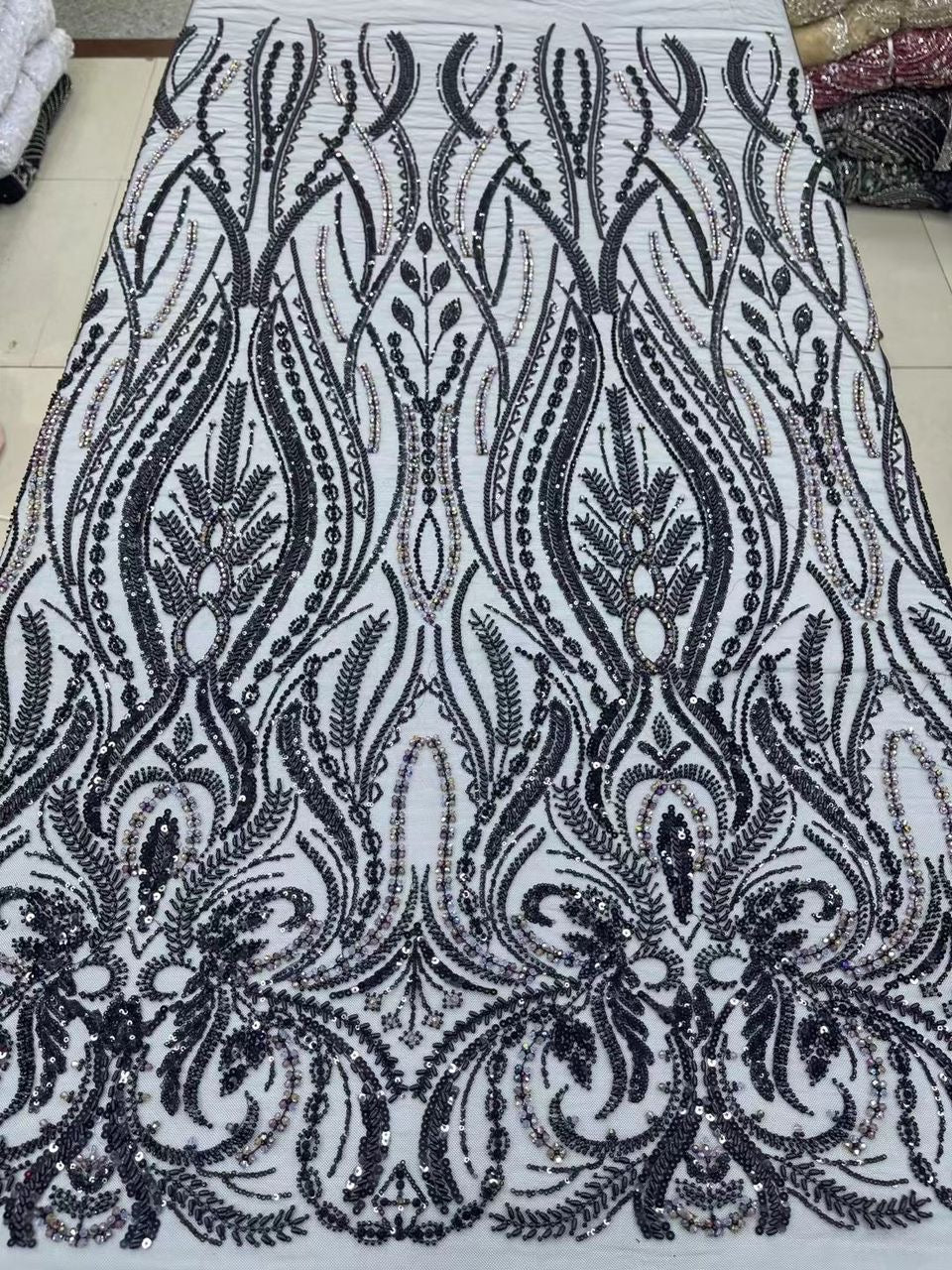 Heddar Hand Beaded Fabric