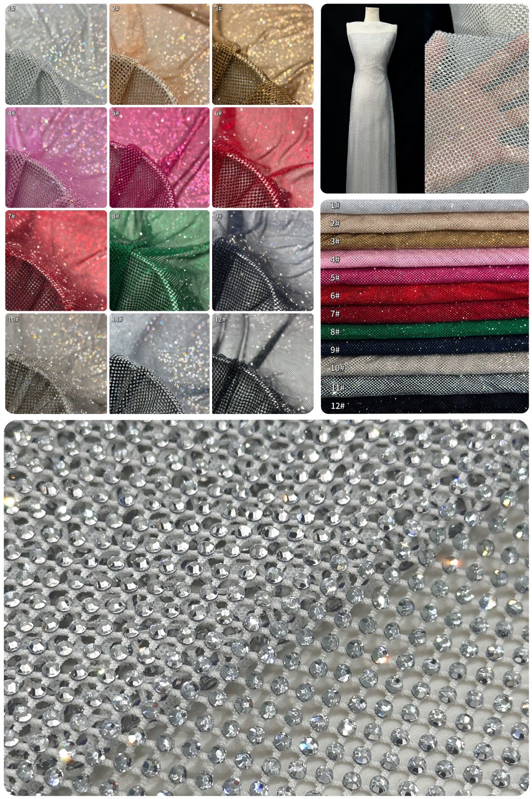 Aryl Bling Stones Luxury Handmade Fabric