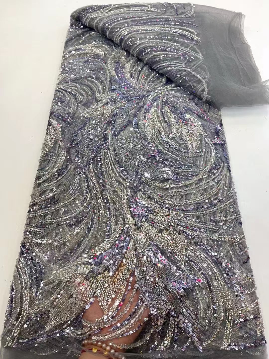 Asty Beaded Sequin Luxury Handmade Fabric