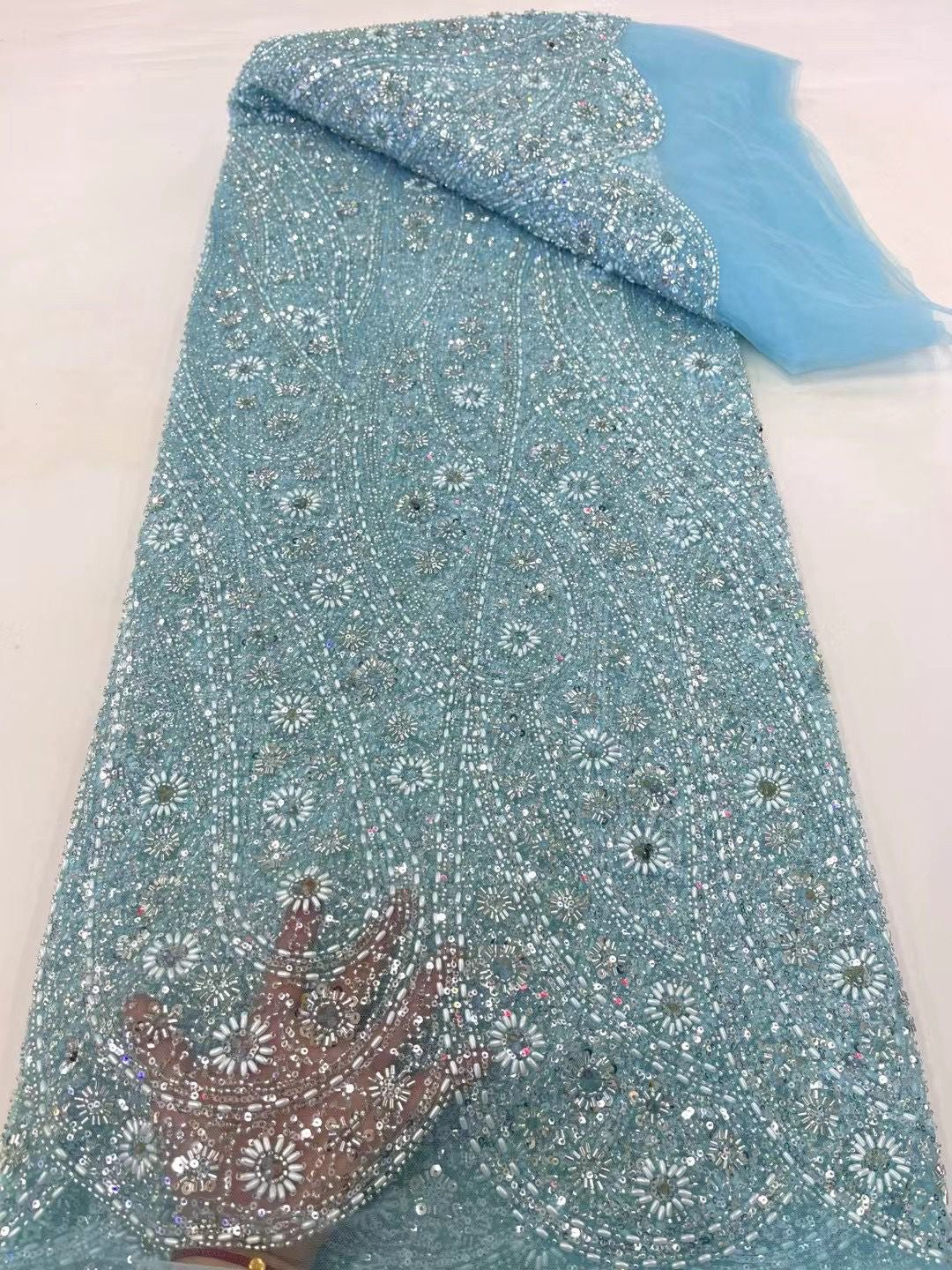 Aulua Luxury Beaded Fabric - More Color