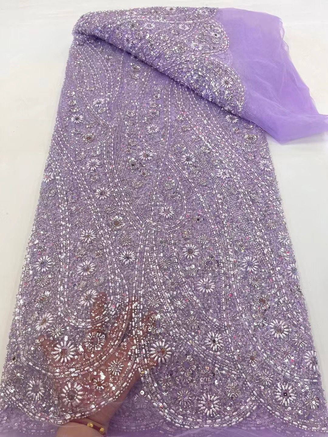 Aulua Luxury Beaded Fabric - More Color