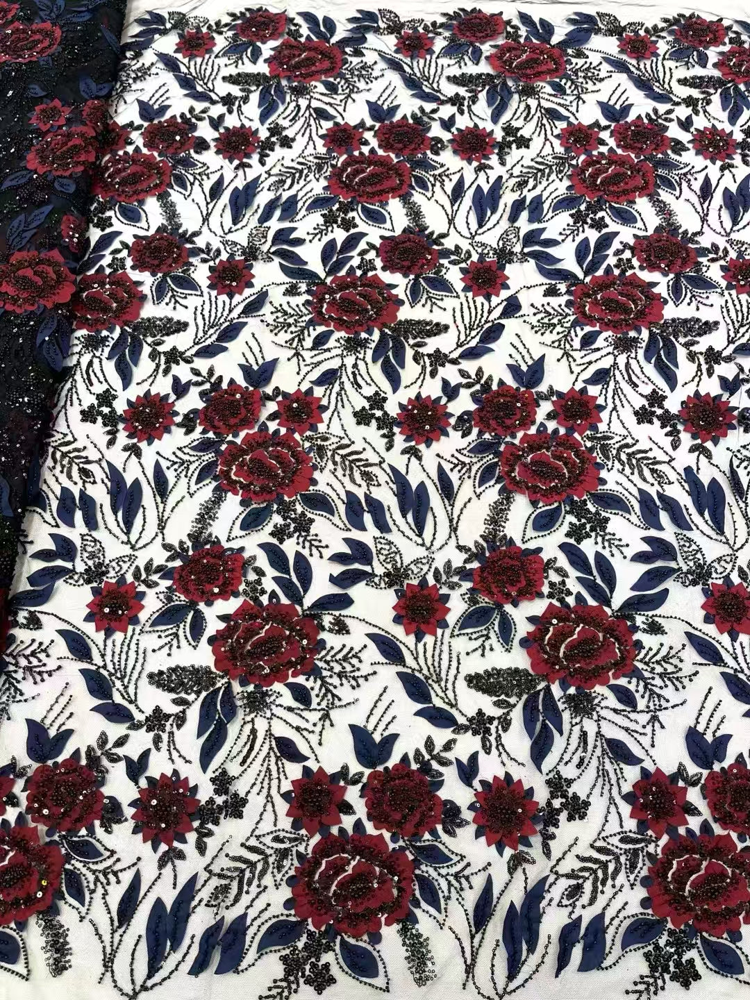 Rille 3D Beaded Fabric - More Colors