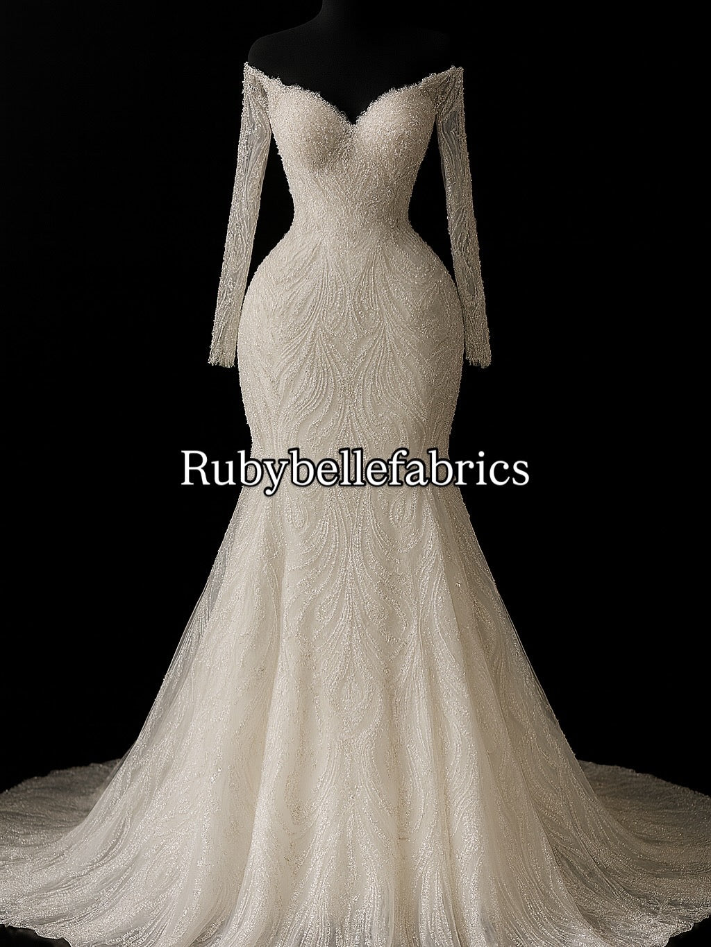 White Beaded Sequin Lace Fabric – Bridal Wedding Dress Lace, Luxury Embroidered Tulle