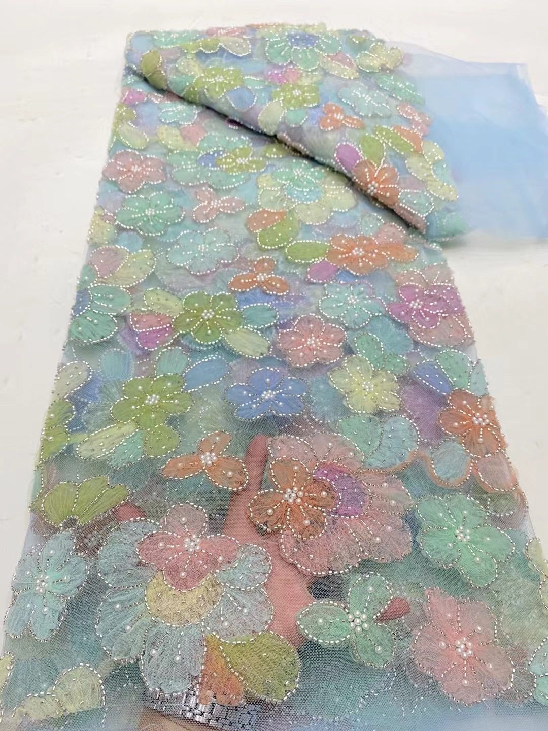 Uelle High Quality Beaded Fabric