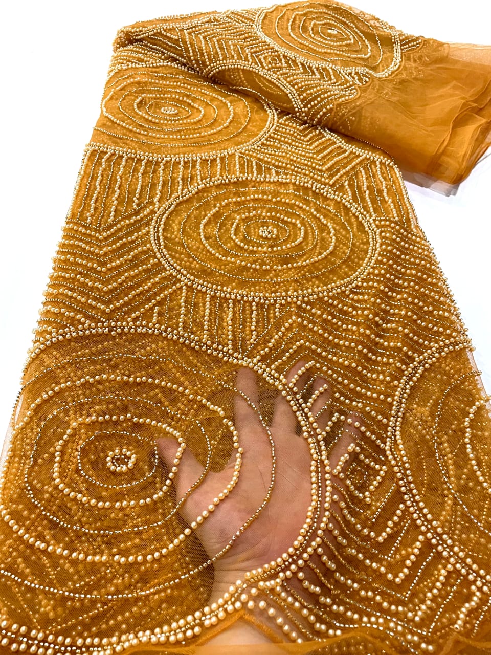 Grand Roundt Beaded Luxury Handmade Fabric