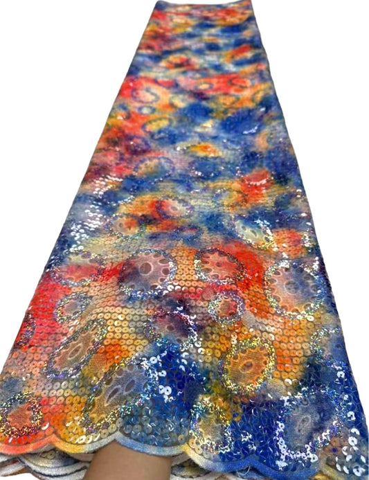 Tela de Organza Metro - Azul Multi
