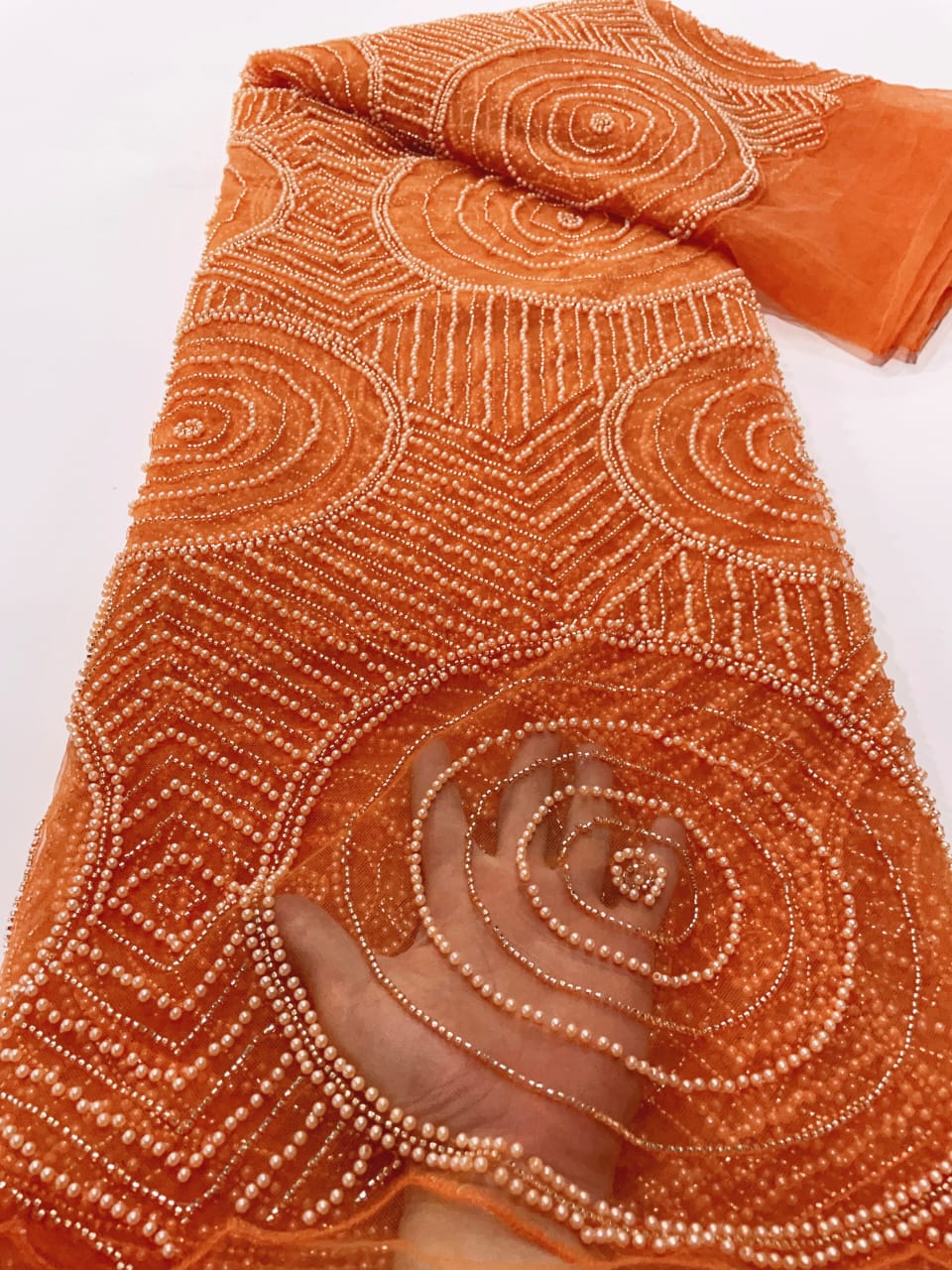 Grand Roundt Beaded Luxury Handmade Fabric