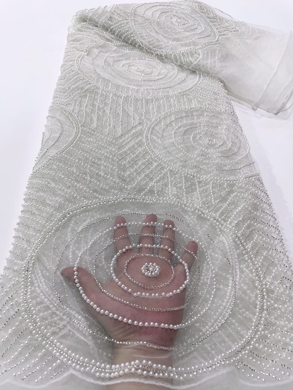Grand Roundt Beaded Luxury Handmade Fabric