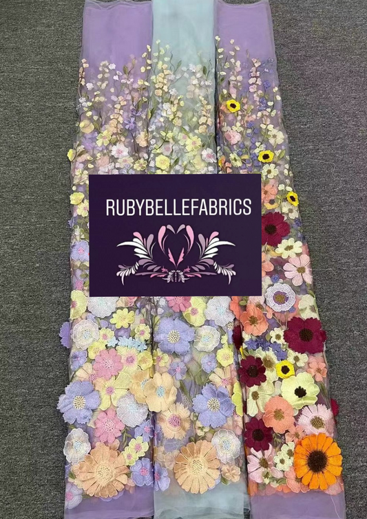 Tela 3D de pétalos florales - Más colores